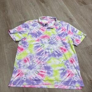 Chubbies Polo Shirt The Weekend Has Arrived Size XXL Pastel Tie-Dye